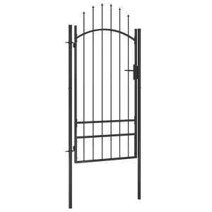 Poartă de grădină, negru, 1 x 2,5 m, oțel - Img 2