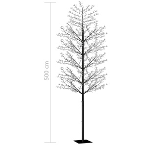 Pom Crăciun, 2000 LED-uri alb rece, flori de cireș, 500 cm - Img 10