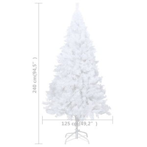 Pom de Crăciun artificial cu ramuri groase, alb, 240 cm, PVC - Img 5