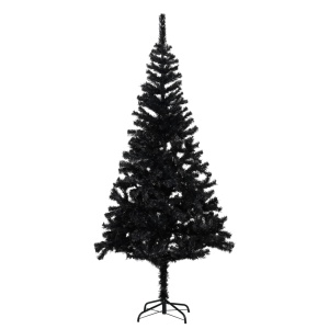 Pom de Crăciun artificial cu suport, negru, 180 cm, PVC
