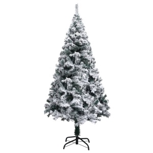 Pom de Crăciun artificial cu zăpadă, verde, 150 cm, PVC - Img 2