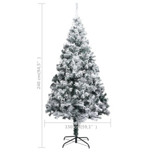 Pom de Crăciun artificial cu zăpadă, verde, 240 cm, PVC - Img 5