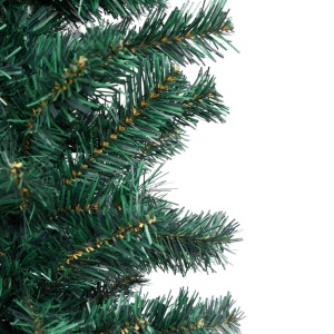 Pom de Crăciun artificial subțire cu suport verde 150 cm PVC - Img 4