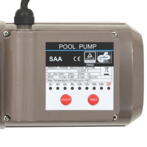 Pompă de piscină cu temporizator, negru, 0,25 CP, 8000 L/h - Img 10