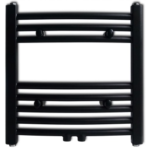 Radiator port-prosop incălzire baie, curbat, 480 x 480 mm, negru - Img 2