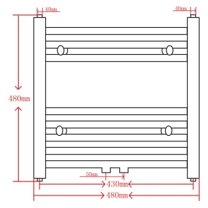 Radiator port-prosop incălzire baie, curbat, 480 x 480 mm, negru - Img 9