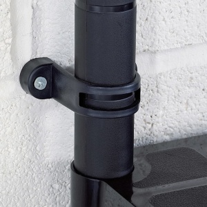 Raft de depozitare cu 4 polițe, negru, 61x30,5x130 cm, plastic - Img 4