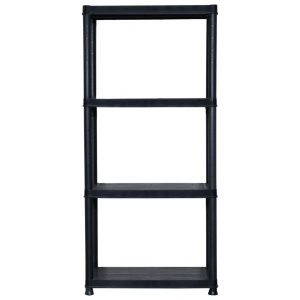 Raft de depozitare cu 4 polițe, negru, 61x30,5x130 cm, plastic - Img 8