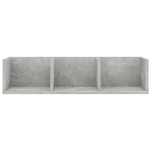 Raft de perete CD-uri, gri beton, 75 x 18 x 18 cm, PAL - Img 4
