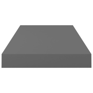 Raft de perete suspendat, gri extralucios, 50x23x3,8 cm, MDF - Img 8