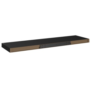 Raft de perete suspendat, negru, 90x23,5x3,8 cm, MDF - Img 6