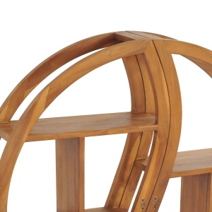 Raft de perete Yin Yang, 100 x 20 x 100 cm, lemn masiv de tec - Img 5