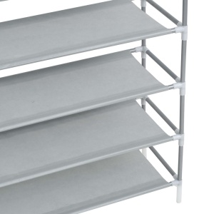 Raft incălțăminte 10 etajere, metal și textil nețesut, argintiu - Img 6