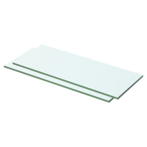 Rafturi, 2 buc., 50 x 15 cm, panouri sticlă transparentă