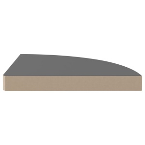 Rafturi colț perete, 4 buc., gri extralucios, 35x35x3,8 cm, MDF - Img 5