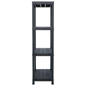 Rafturi de depozitare, 5 buc. negru, 60 x 30 x 138 cm plastic - Img 4