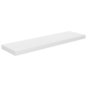 Rafturi de perete, 4 buc., alb extralucios, 90x23,5x3,8 cm, MDF - Img 4