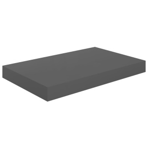 Rafturi de perete, 4 buc., gri extralucios, 40x23x3,8 cm, MDF - Img 4
