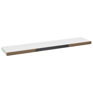 Rafturi de perete suspendate, 2 buc., alb, 120x23,5x3,8 cm, MDF - Img 7