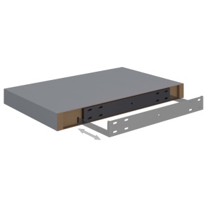 Rafturi de perete suspendate, 2 buc., gri, 40x23x3,8 cm, MDF - Img 6