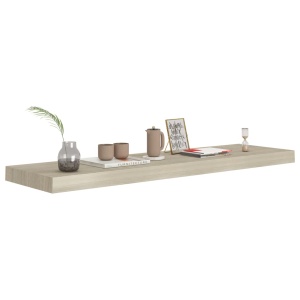 Rafturi de perete suspendate 4 buc. stejar, 90x23,5x3,8 cm, MDF - Img 3