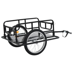 Remorcă de bicicletă, negru, 130 x 73 x 48,5 cm, oțel - Img 4