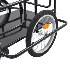 Remorcă de bicicletă, negru, 130 x 73 x 48,5 cm, oțel - Img 7