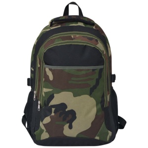 Rucsac pentru școală 40 L, negru și camuflaj - Img 4