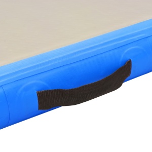 Saltea gimnastică gonflabilă cu pompă albastru 500x100x10cm PVC - Img 9