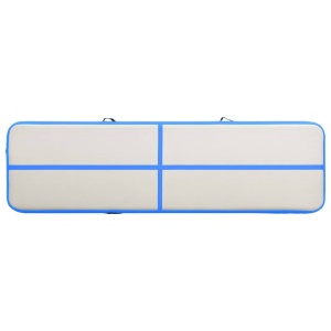 Saltea gimnastică gonflabilă cu pompă albastru 800x100x15cm PVC - Img 8