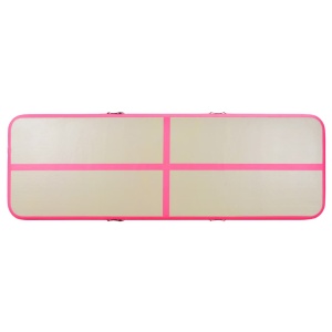 Saltea gimnastică gonflabilă cu pompă roz 300x100x10cm PVC - Img 5