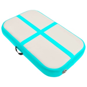 Saltea gimnastică gonflabilă cu pompă verde 60x100x10 cm PVC - Img 3