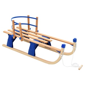 Sanie pliabilă pentru zăpadă cu spătar, lemn, 110 cm - Img 3