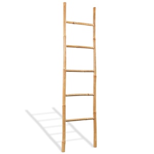 Scară pentru prosoape cu 5 trepte, bambus, 150 cm
