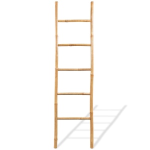 Scară pentru prosoape cu 5 trepte, bambus, 150 cm - Img 2