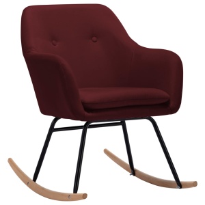 Scaun balansoar, roșu vin, material textil - Img 2