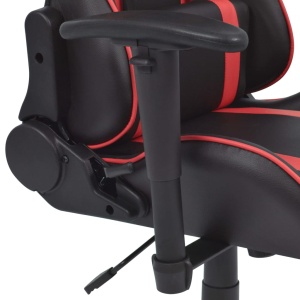 Scaun birou rabatabil, design racing, suport picioare, roșu - Img 4