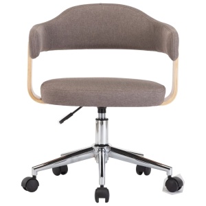 Scaun de birou pivotant, gri taupe, lemn curbat și textil - Img 2
