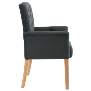 Scaun de bucătărie cu cotiere, gri, material textil - Img 4