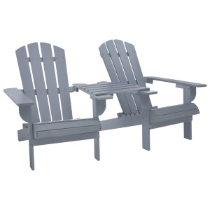 Scaun de grădină Adirondack, gri, lemn masiv de brad