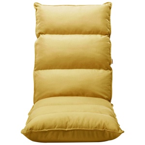 Scaun de podea pliant, galben muștar, material textil - Img 2