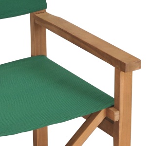 Scaun de regizor, verde, lemn masiv de tec - Img 5