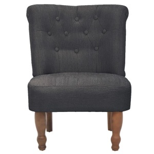 Scaun in stil franțuzesc, gri, material textil - Img 3