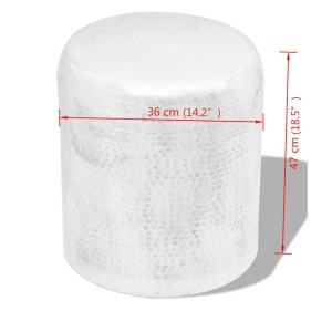 Scaun/Masă laterală din aluminiu bătut la ciocan, argintiu - Img 4