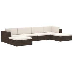 Scaun modular de mijloc, 1 buc., negru, poliratan, cu perne - Img 5