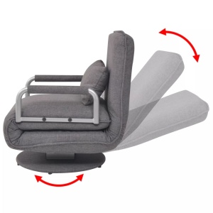 Scaun pivotant și canapea extensibilă, gri inchis, textil - Img 5