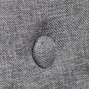 Scaune bucătărie 6 buc, gri deschis, textil &amp; lemn stejar masiv - Img 2