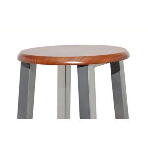 Scaune de bar, 2 buc., metal, șezut din MDF - Img 3