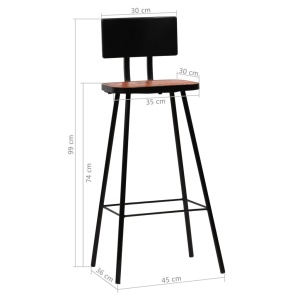 Scaune de bar, 4 buc., lemn masiv reciclat - Img 11