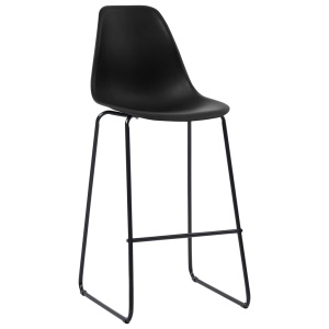 Scaune de bar, 4 buc., negru, plastic - Img 2